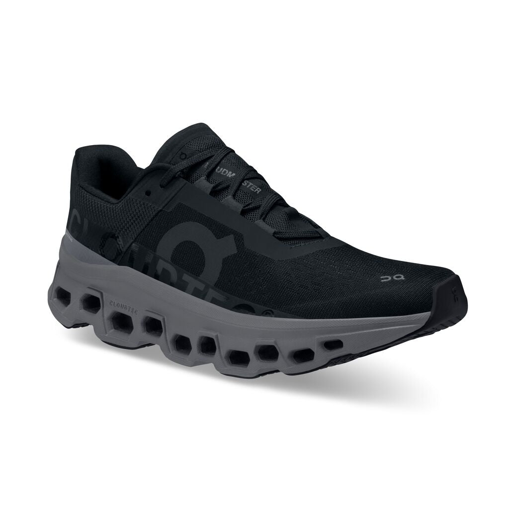 Women's On-Running Cloudmonster Color: Black | Magnet
