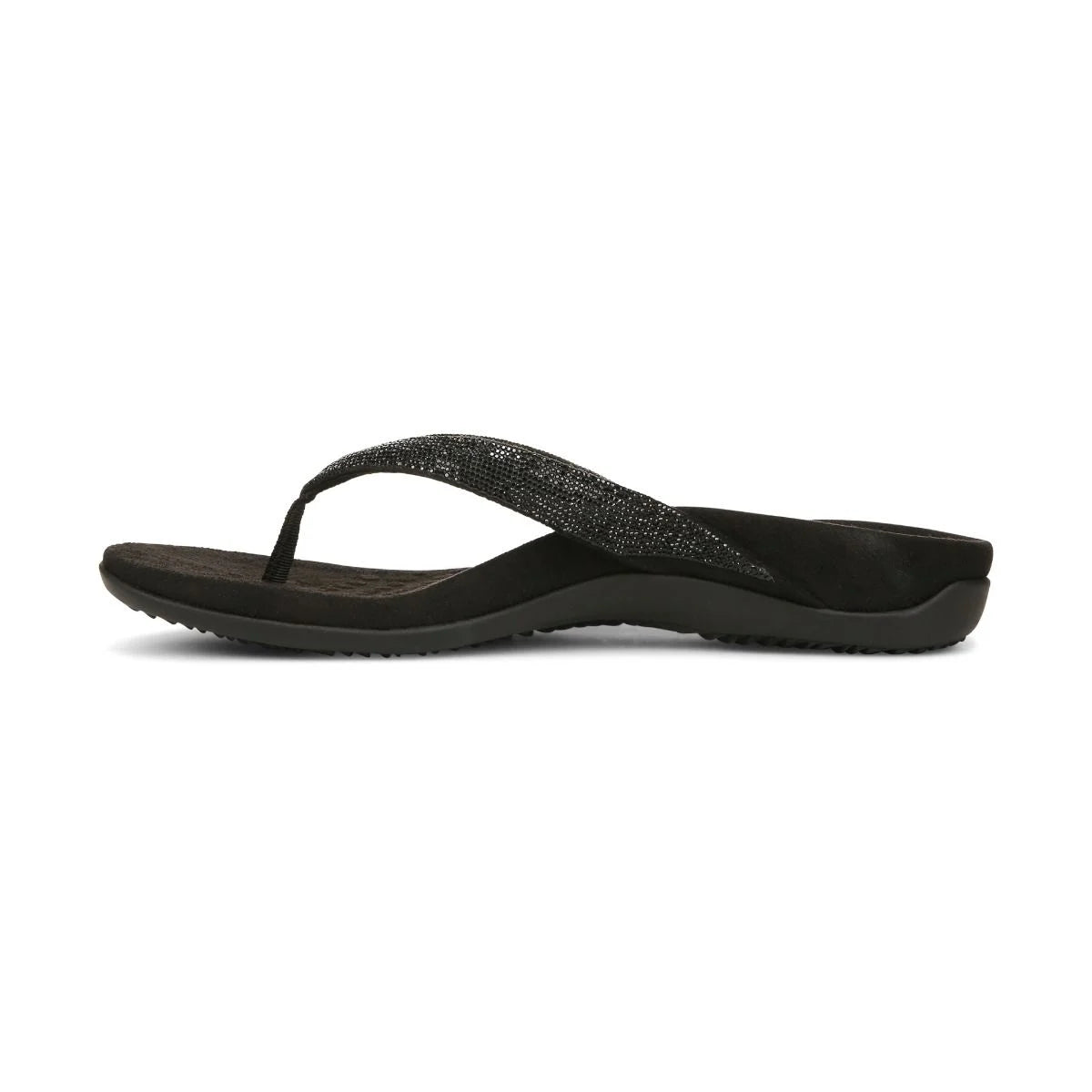 Women's Vionic Dillon Shine Toe Post Sandal Color: Black 9