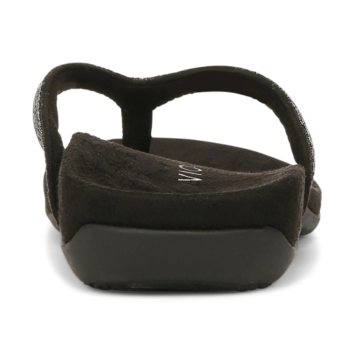 Women's Vionic Dillon Shine Toe Post Sandal Color: Black 8