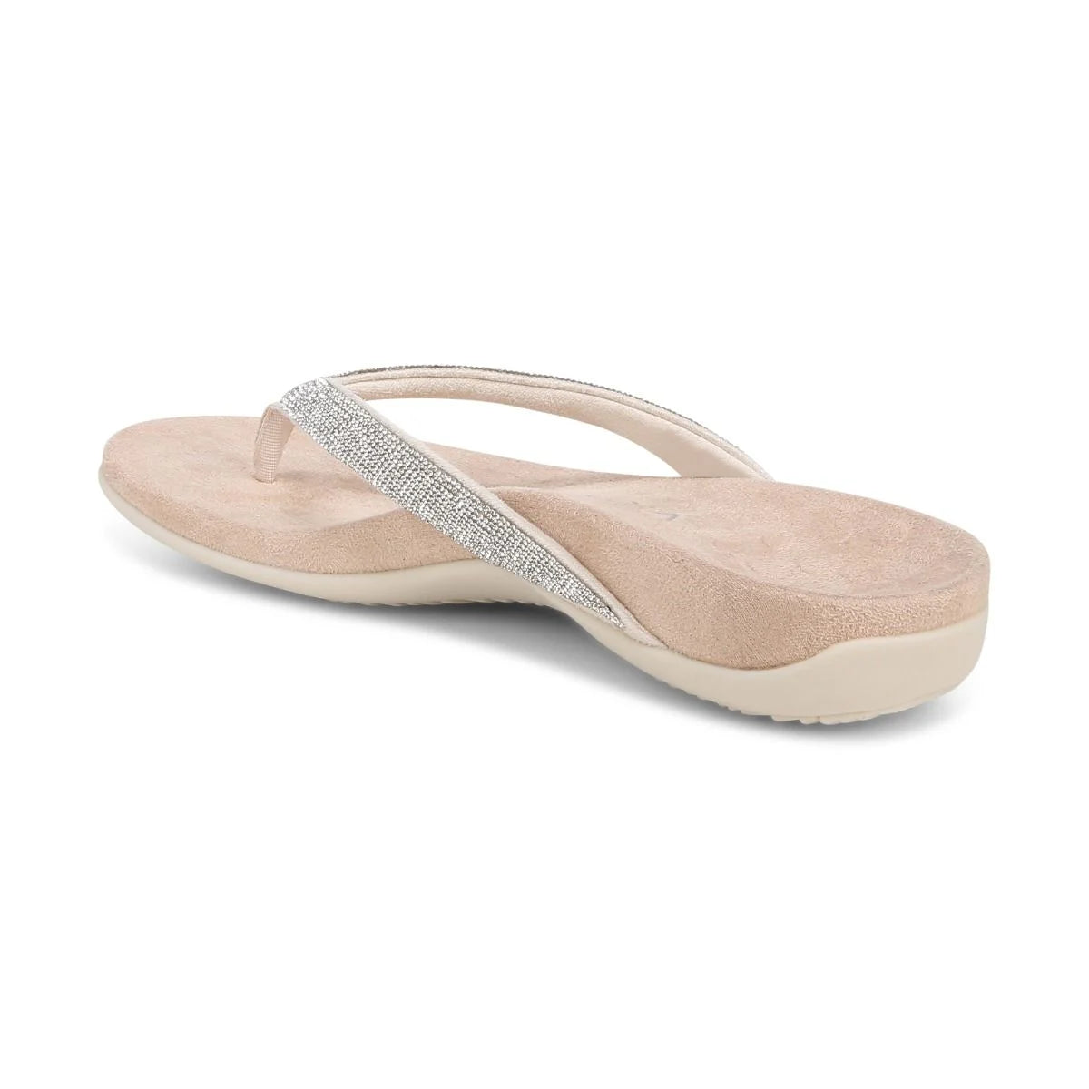 Women's Vionic Dillon Shine Toe Post Sandal Color: Cream 6