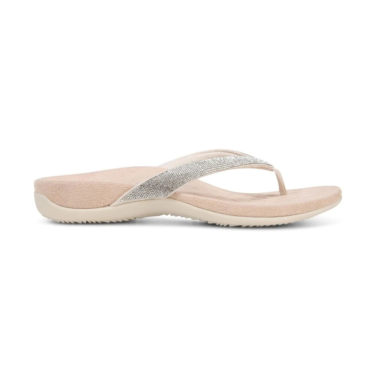 Women's Vionic Dillon Shine Toe Post Sandal Color: Cream 2