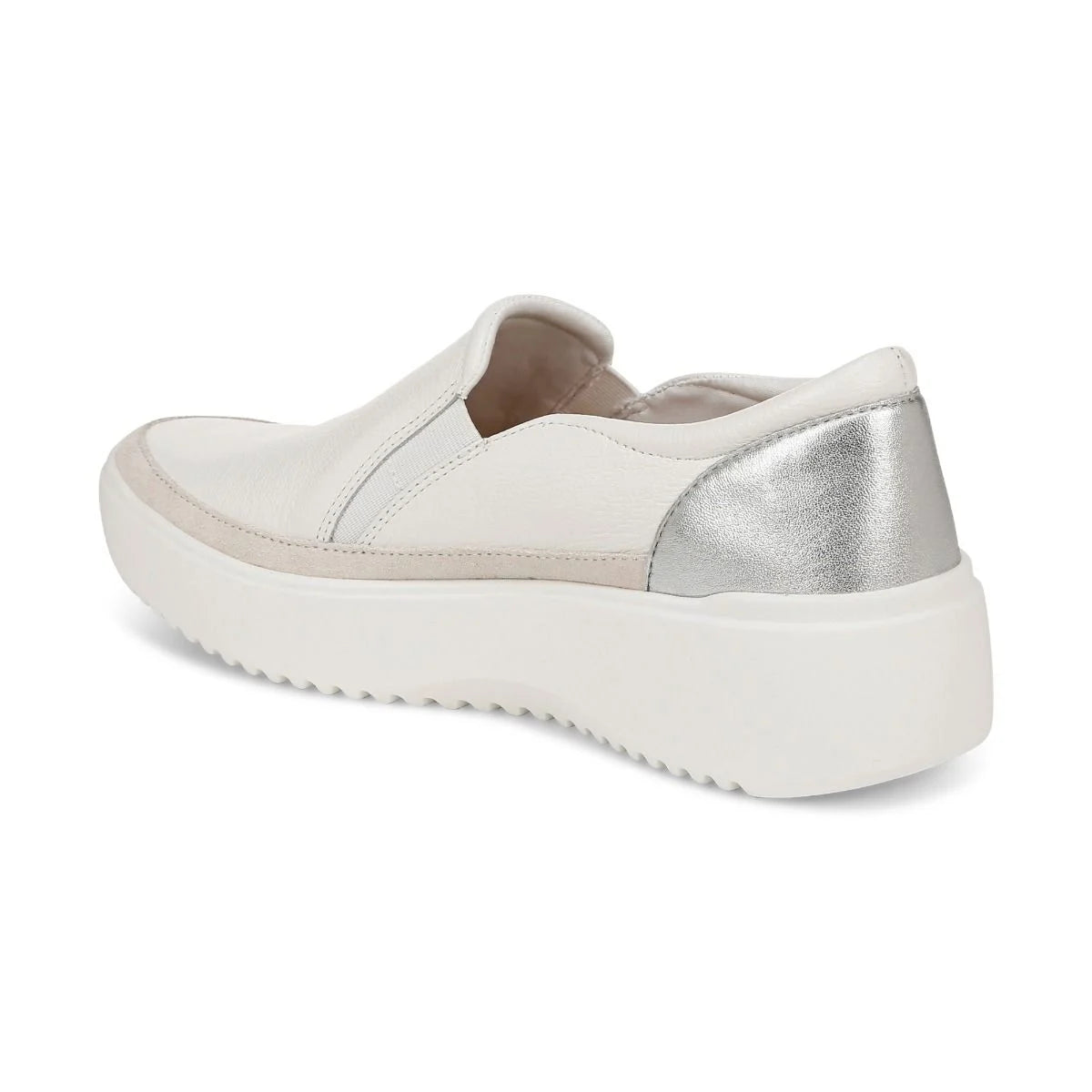Women's Vionic Kearny Platform Slip On Sneaker Color: White Leather 5