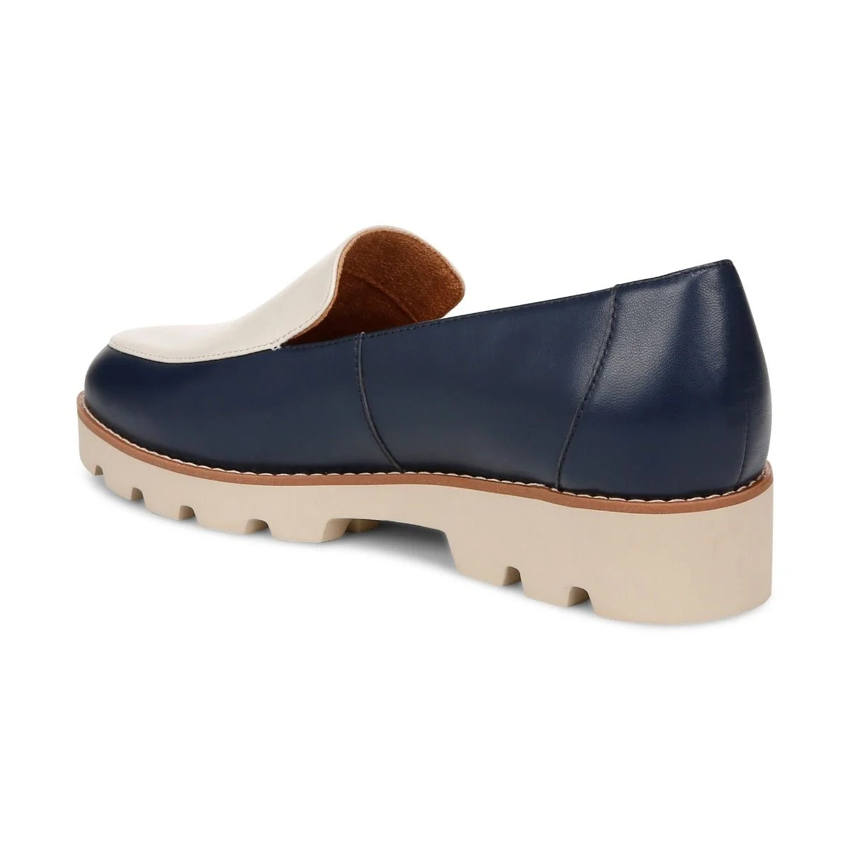 Women's Vionic Kensley Loafer Color: Navy Cream Leather 6