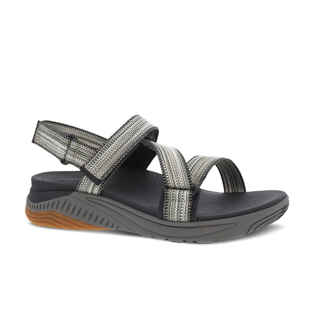 Women's Dansko Rayna Color: Black Multi Webbing Sandal 1