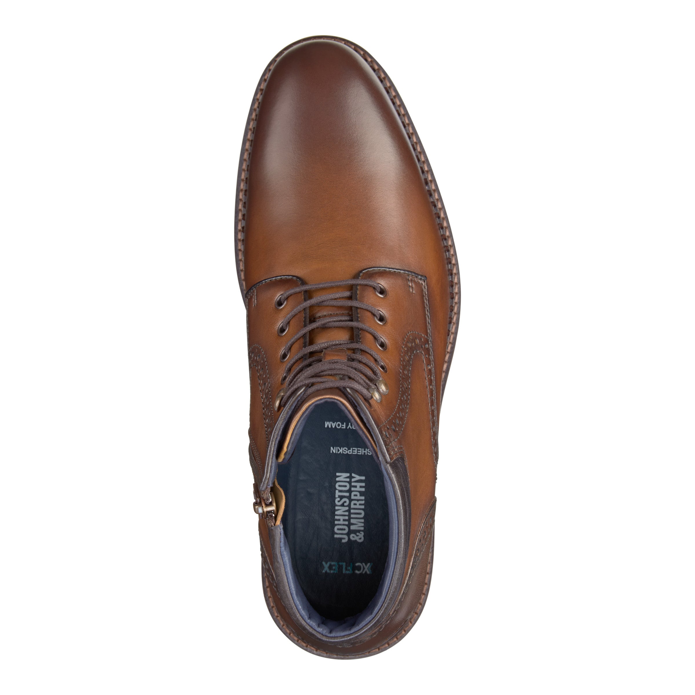 Men's Johnston & Murhpy XC Flex Connelly Plain Toe Boot Color: Tan Full Grain