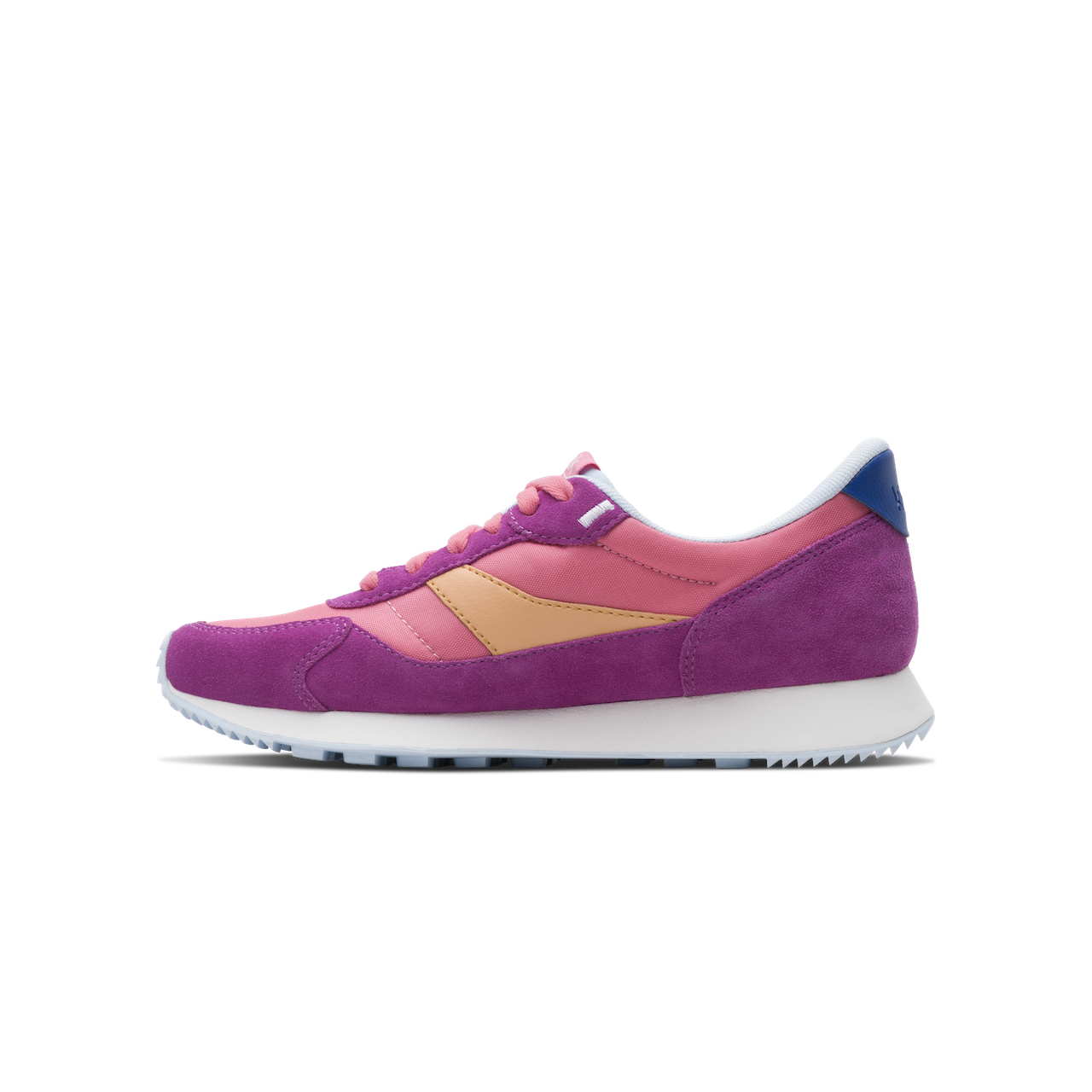 Multicolored sneaker on a white background