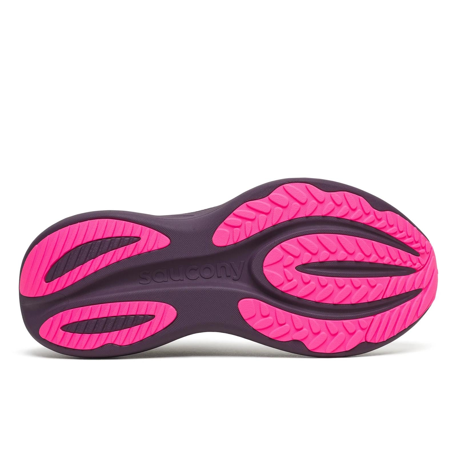 Pink and black shoe sole on a white background