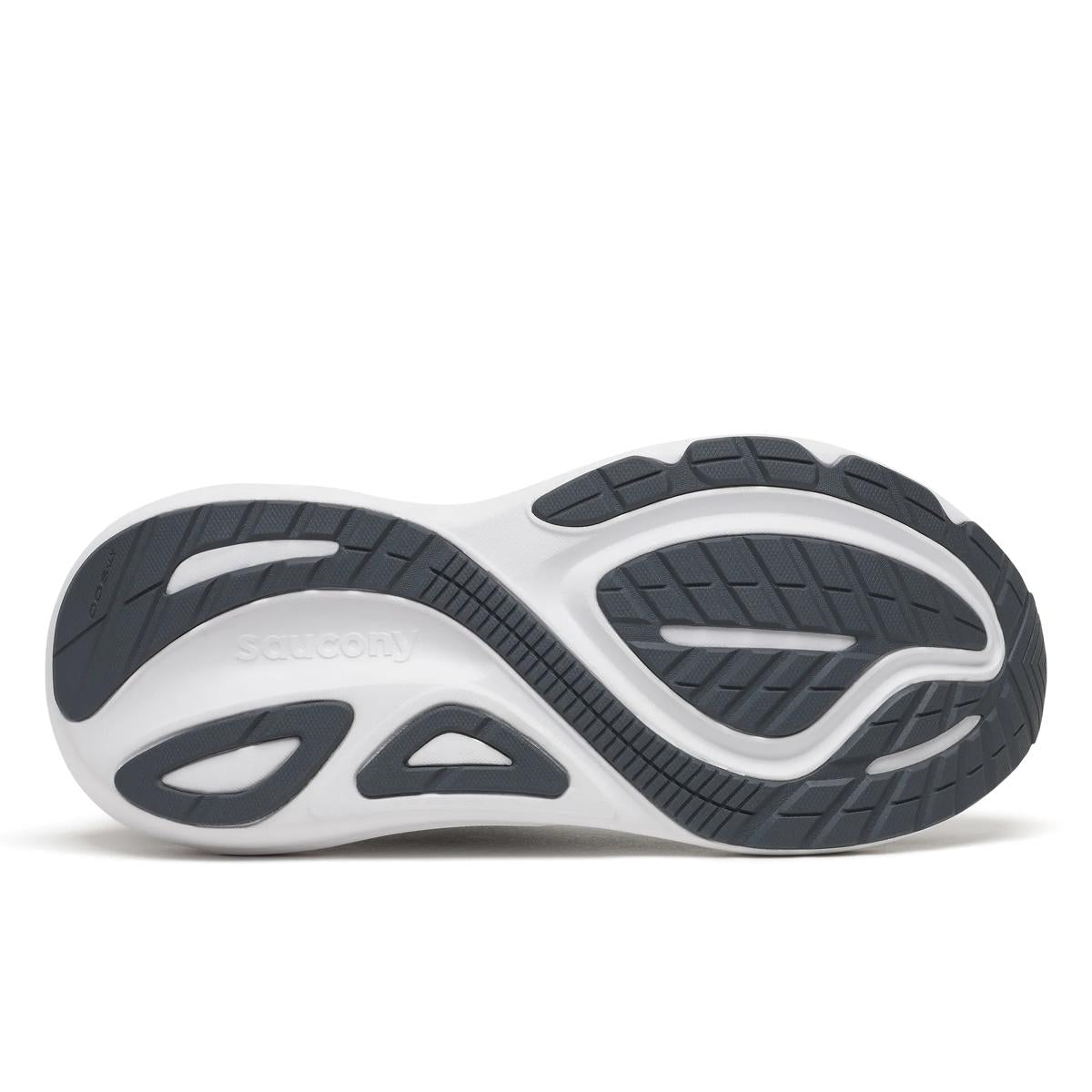 The outsole of a Calbee athletic shoe, featuring a white midsole with dark gray and black tread patterns, shown on a white background.