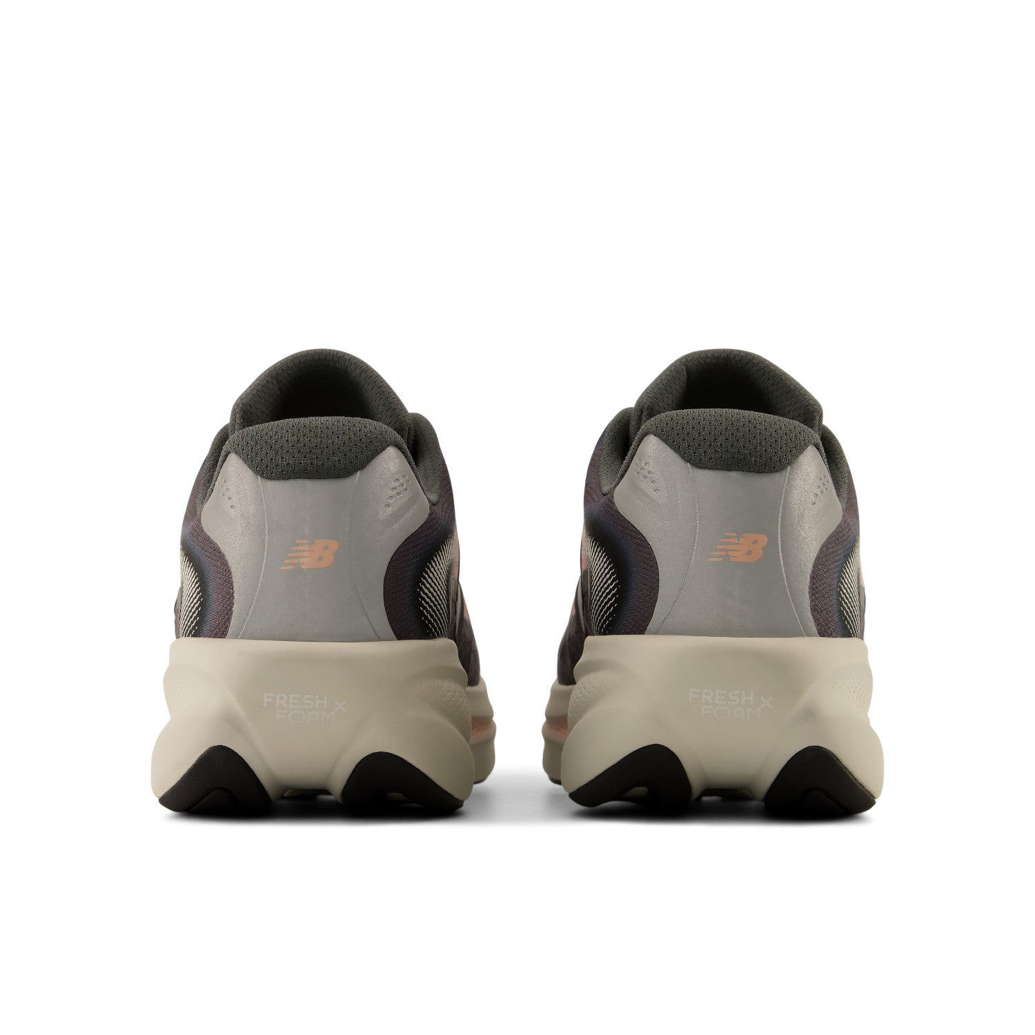 Pair of New Balance shoes shown from the back on a white background