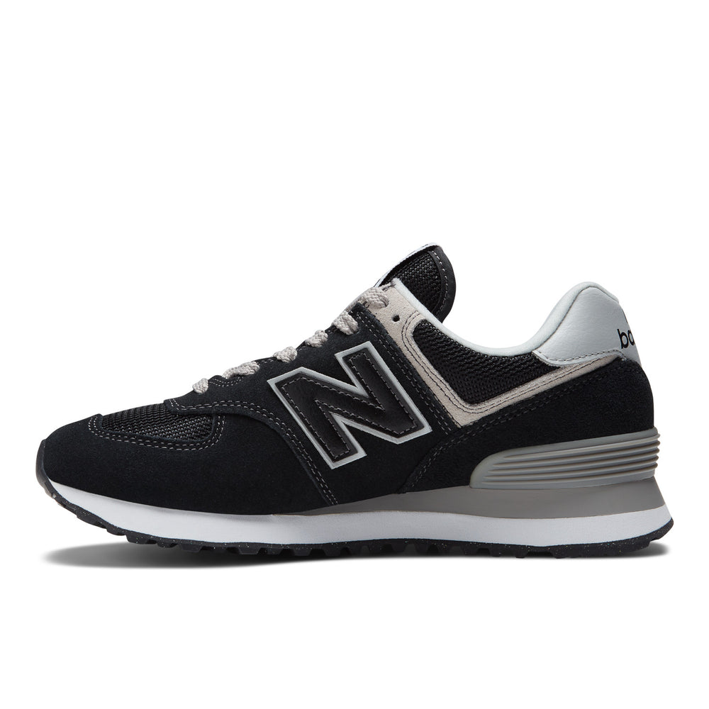 Women's New Balance 574 Core Color: Black with White  2
