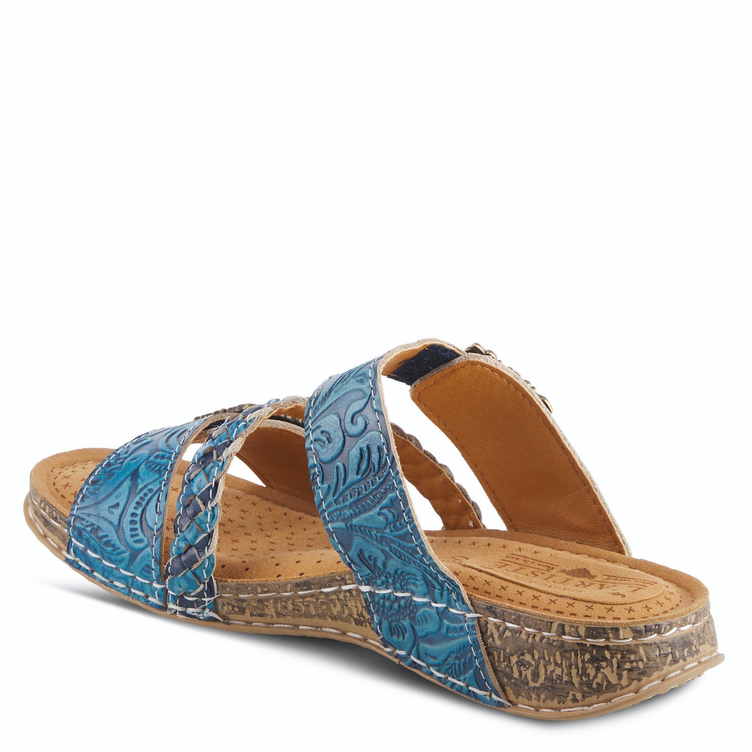 Women's Spring Step L'Artiste Astra Slide Sandal Color: Blue 3