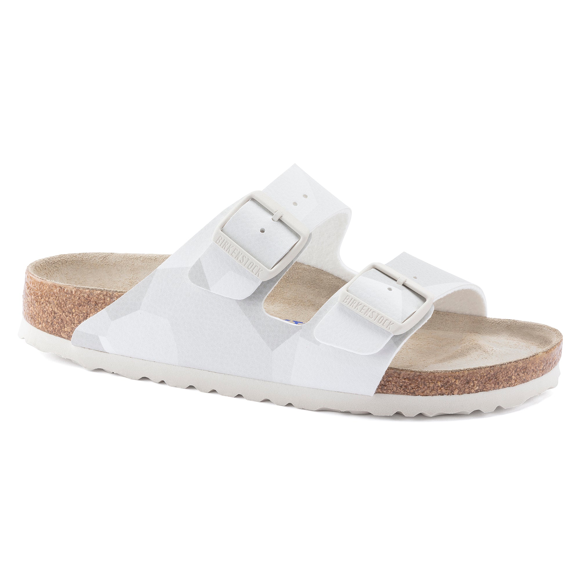 Women's Birkenstock Arizona Soft Footbed Birko-Flor Color: Desert Soil Geo Snow