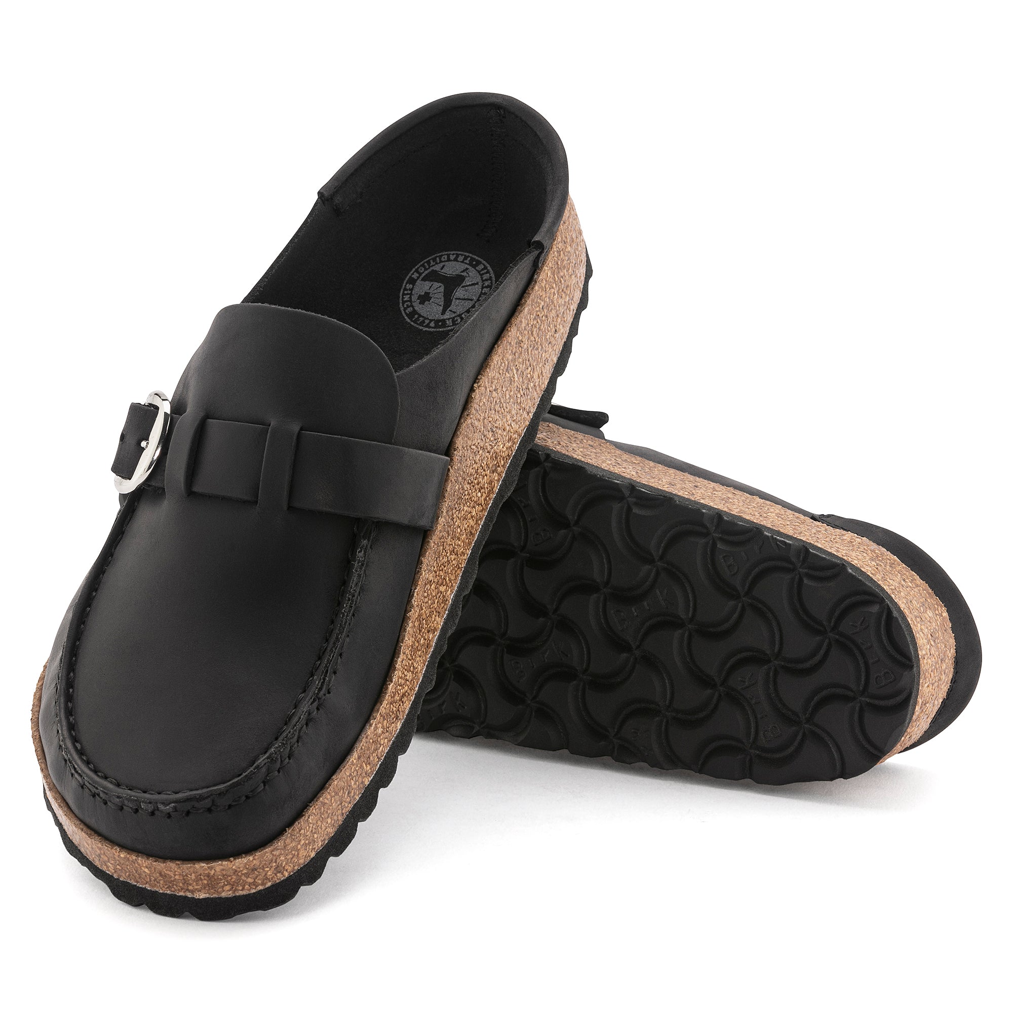 Women's Birkenstock Buckley Oiled Leather Color: Black