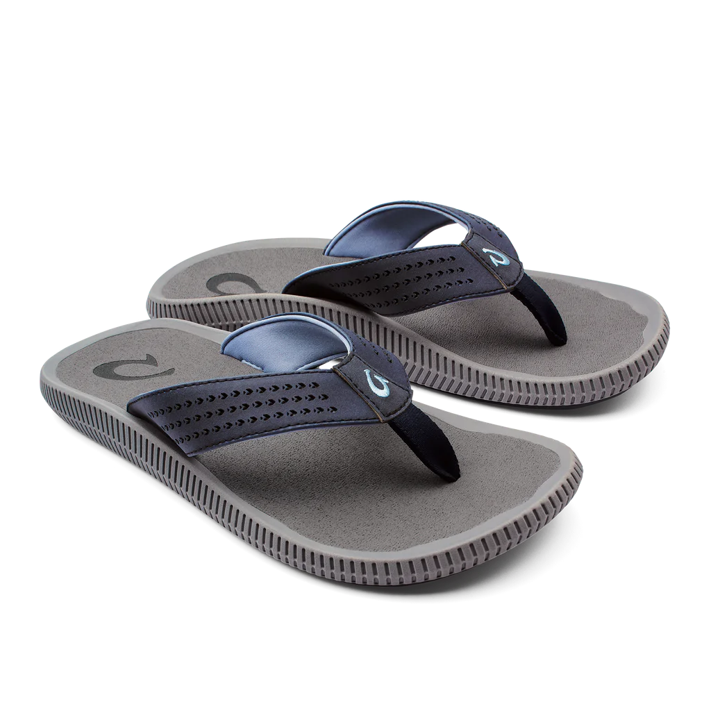 Men's Olukai Ulele Beach Sandal Color: Blue Depth / Charcoal
