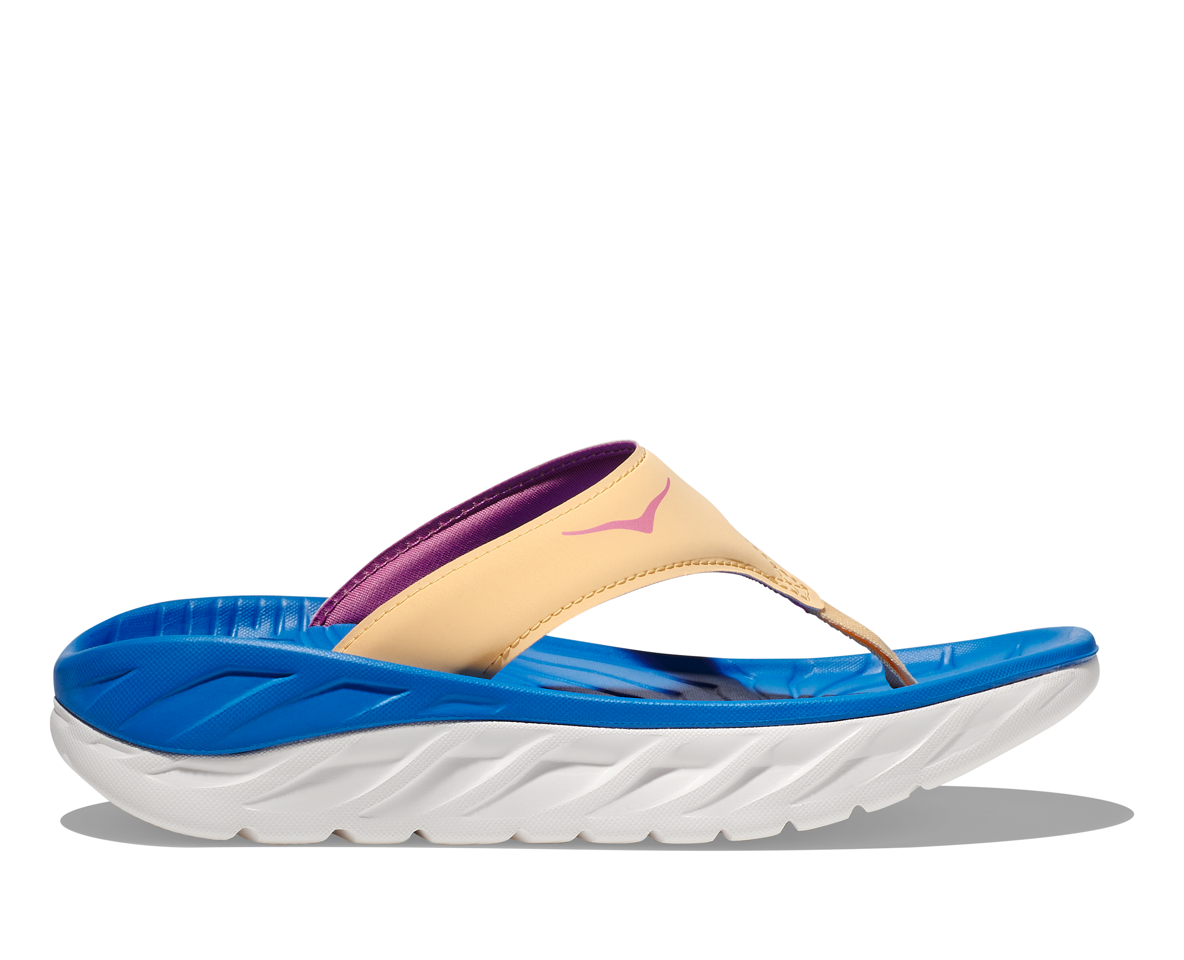Women's Hoka Ora Recovery Flip Color: Impala / Coastal Sky