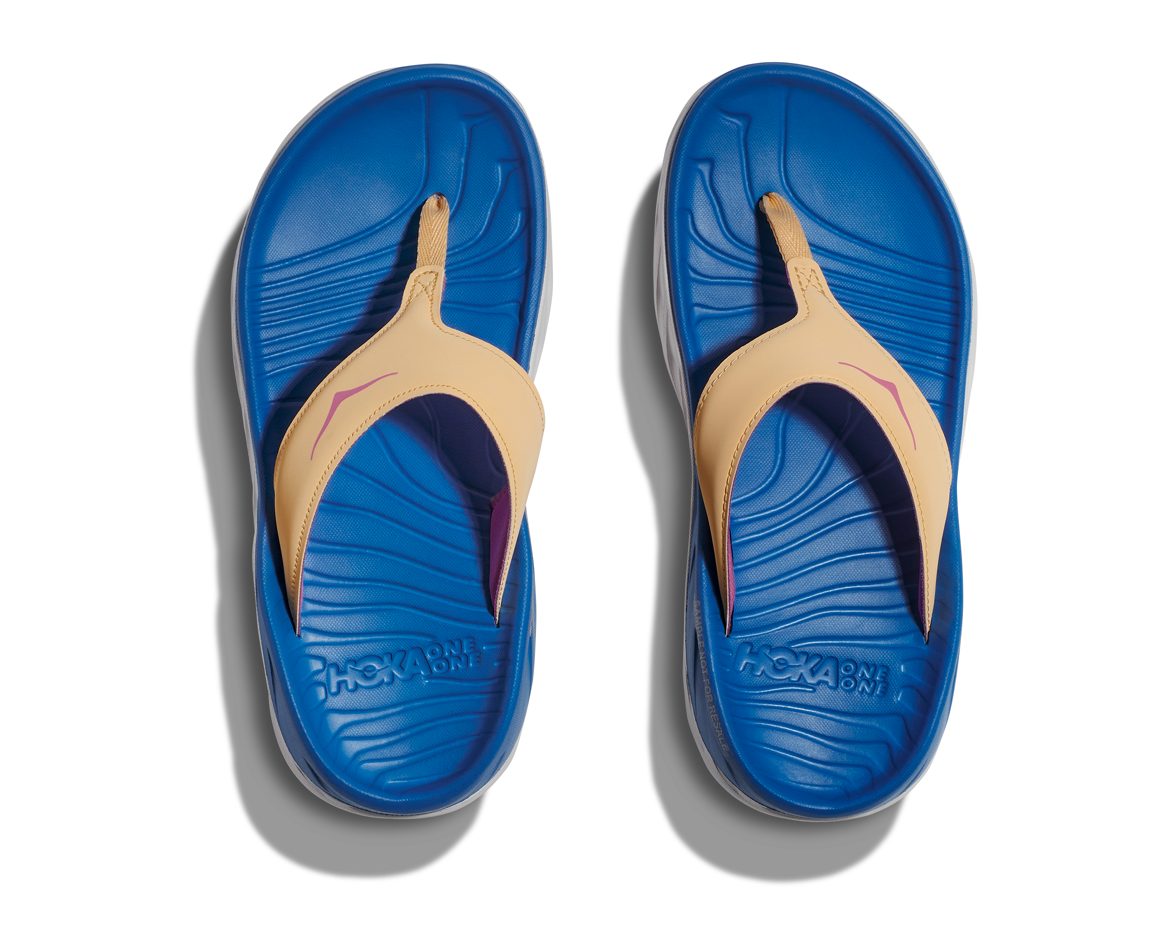 Women's Hoka Ora Recovery Flip Color: Impala / Coastal Sky