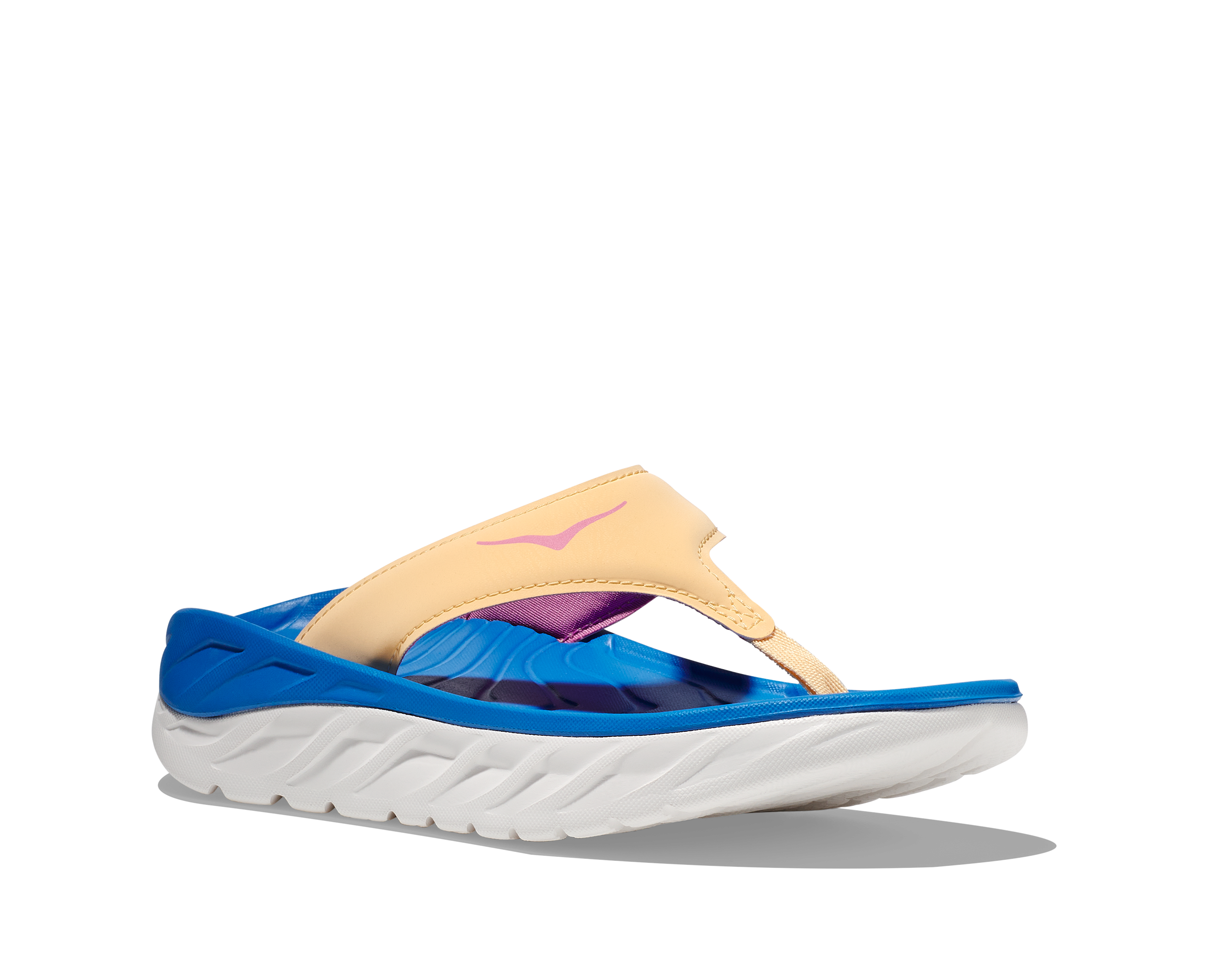 Women's Hoka Ora Recovery Flip Color: Impala / Coastal Sky
