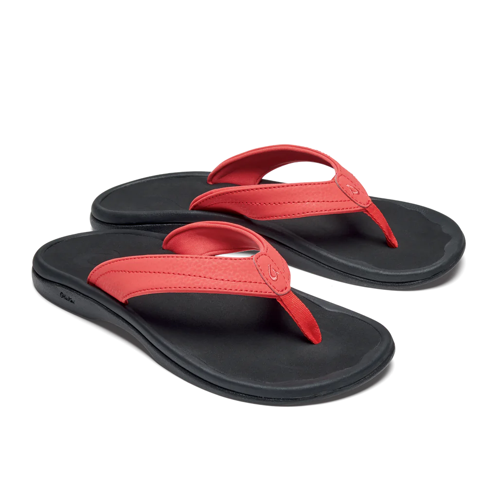 Women's Olukai 'Ohana Color: Hot Coral / Black
