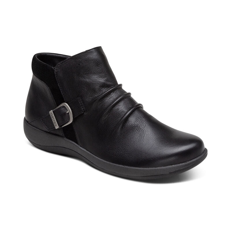 Women's Aetrex Luna Ankle Boot Color: Black