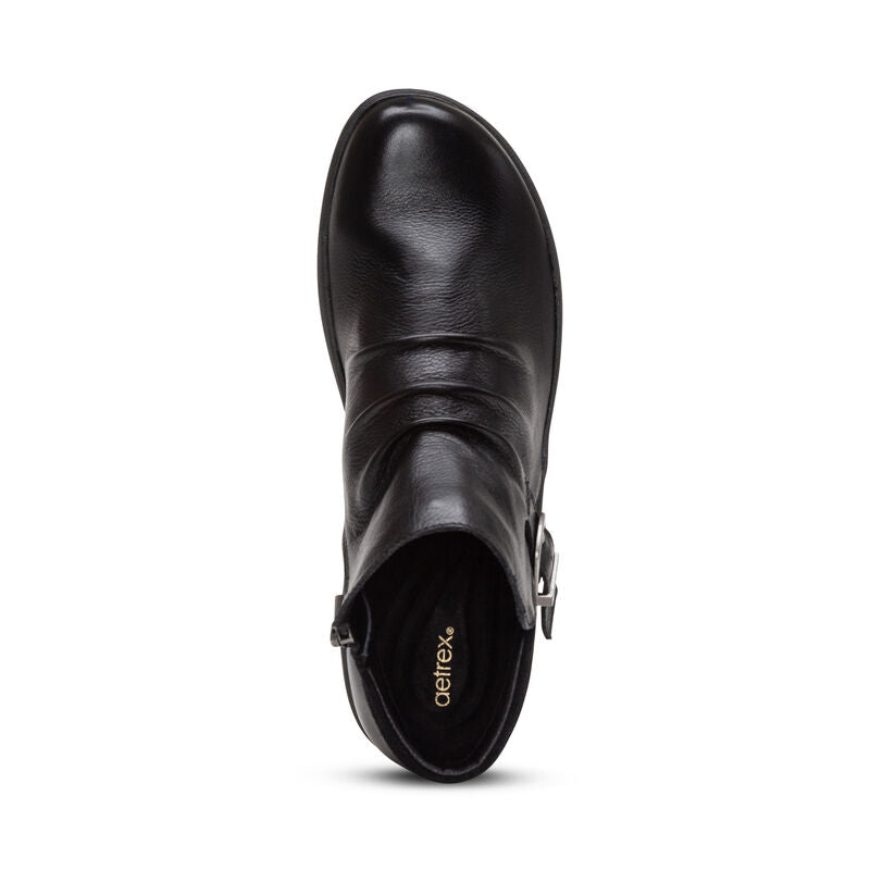 Women's Aetrex Luna Ankle Boot Color: Black