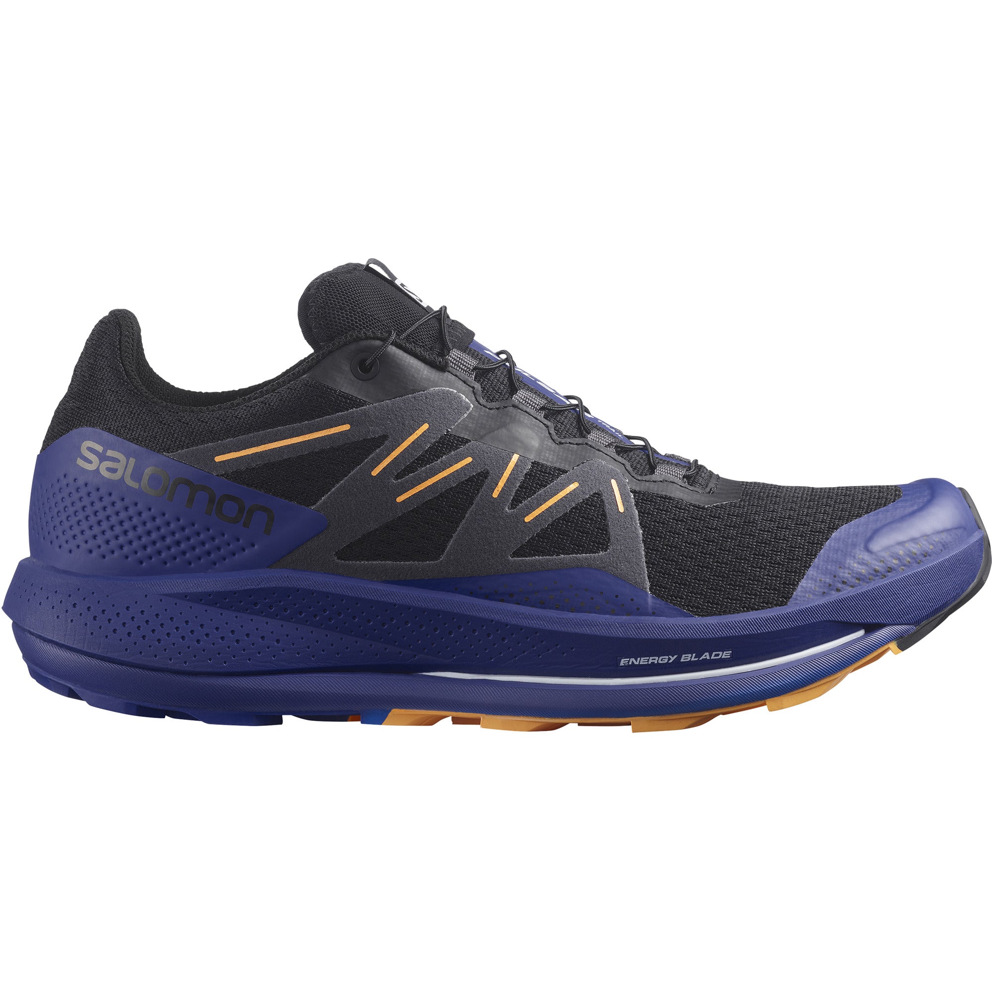 Men's Salomon Pulsar Trail Color: Black / Clematis Blue / Blazing Orange