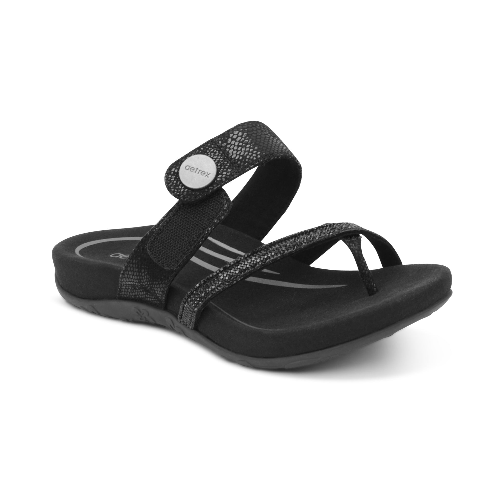 Women's Aetrex Izzy Adjustable Slide Sandal 6