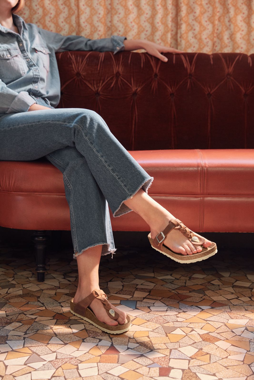 Women's Birkenstock Gizeh Braided Oiled Leather 4