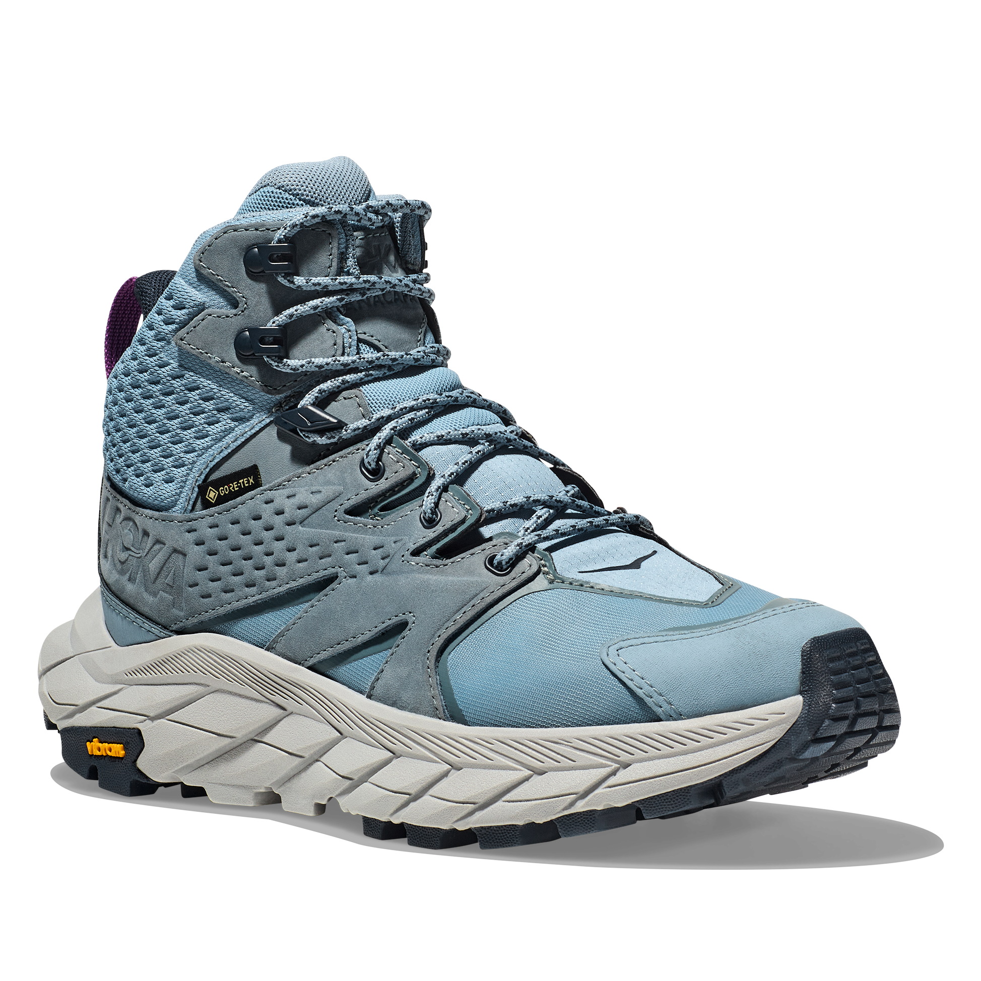 Women's Hoka Anacapa Mid GTX Color: Moutain Spring / Harbor Mist