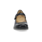 A single black leather Mary Jane shoe shown from a front-facing perspective on a clean white background.