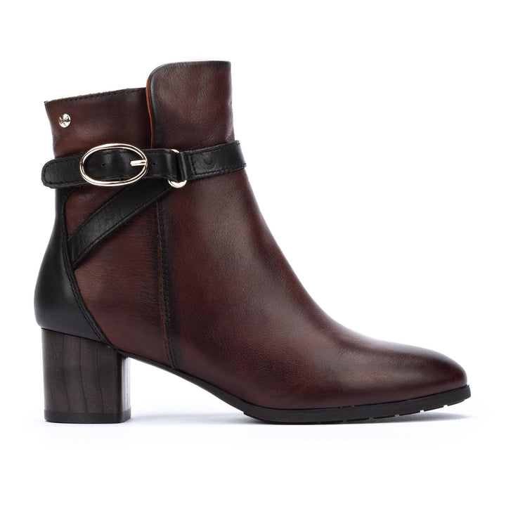 Women's Pikolinos Calafat Ankle Boots with Buckle Color: Caoba