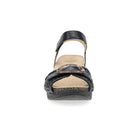 Black wedge sandal on a white background
