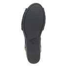 Black shoe sole with brand logo on a white background