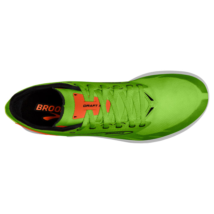 Brooks Draft XC  Color: Green Gecko/Red Orange/White