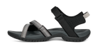 Black and gray sandal on a white background