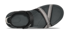 Black sandal with gray straps on a white background