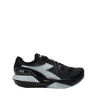 A black and light gray Diadora Corsa running shoe shown from a side profile view against a clean white background.