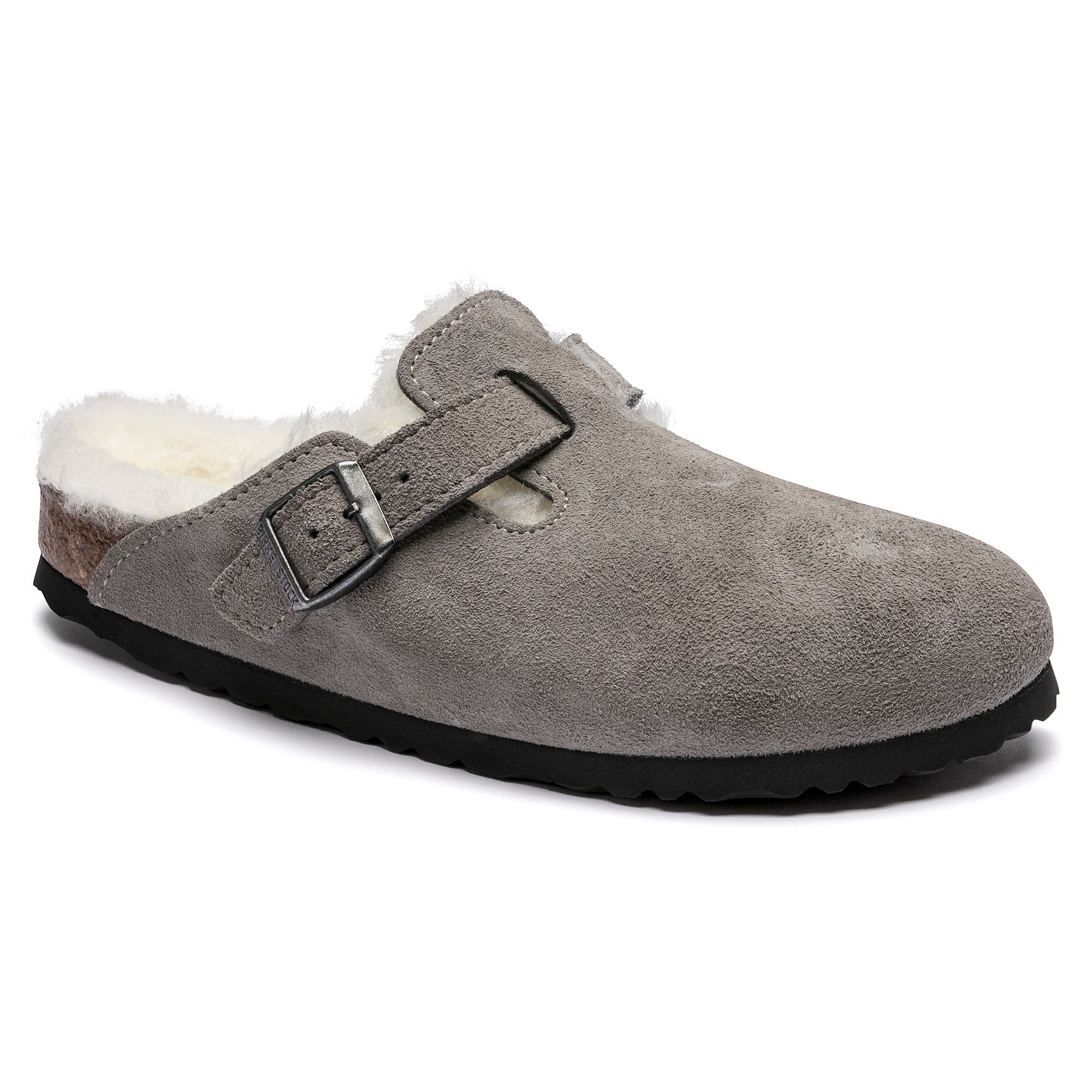 Women's Birkenstock Boston Shearling Suede Leather Clog  2