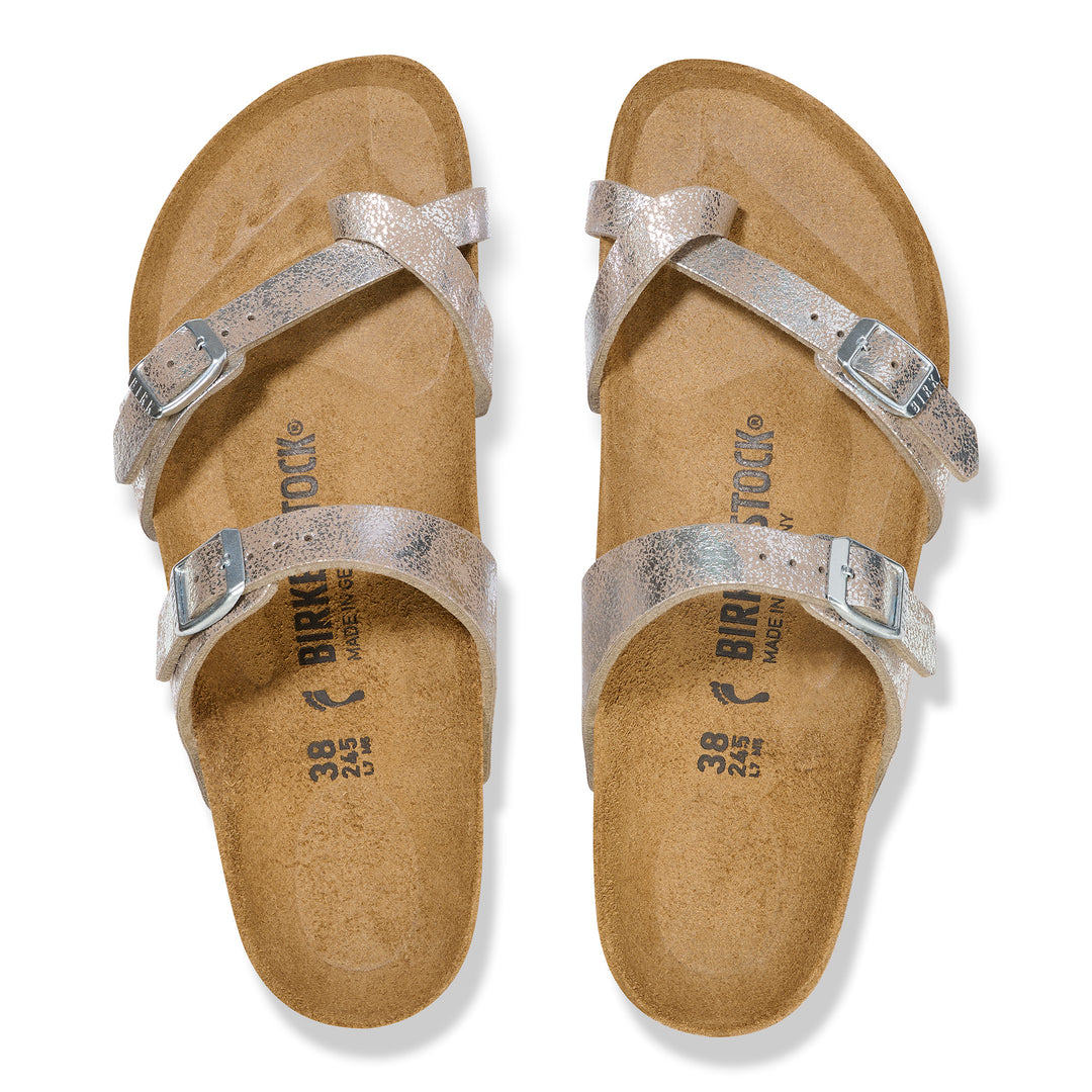 Women's Birkenstock Mayari Color: Washed Taupe Silver  3