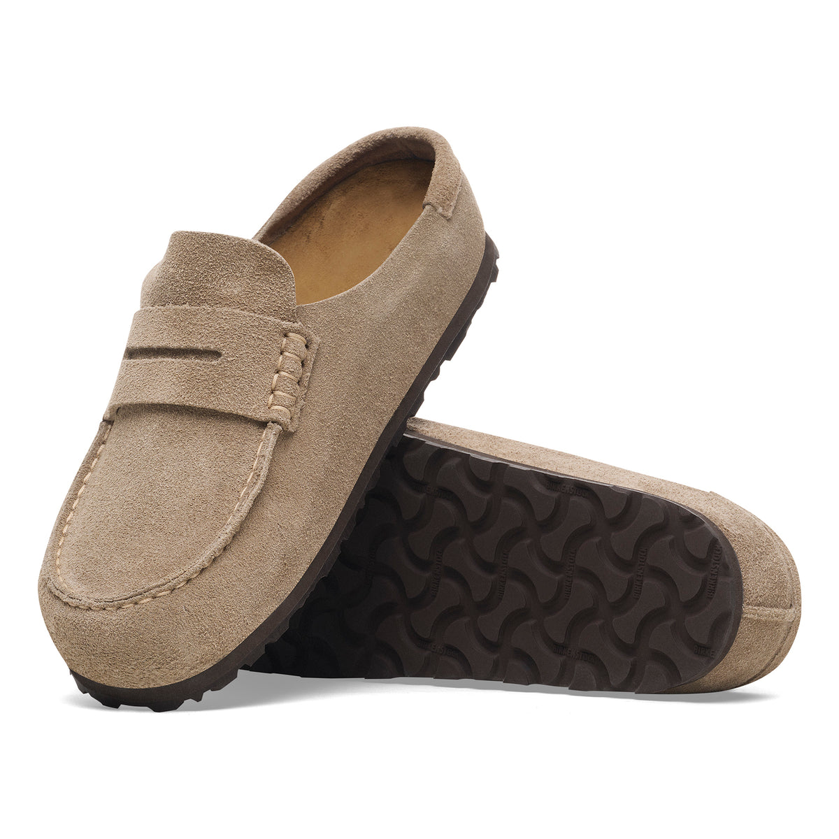 Birkenstock Brown Suede Loafers Birkenstock Boston Soft-Footbed Mink Suede Leather  main image 3