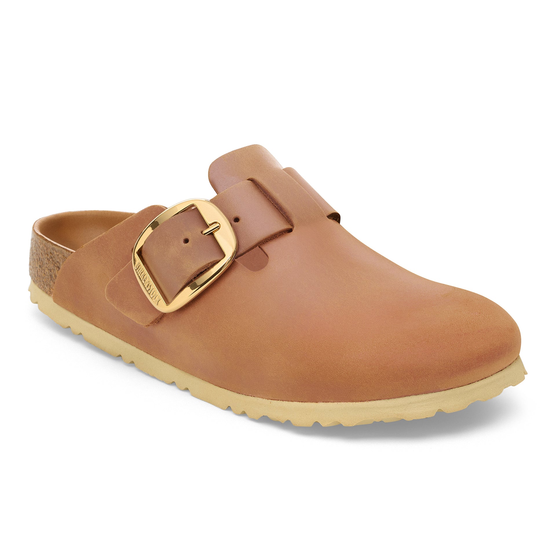boston big buckle tobacco brown Birkenstock Women's Boston Big Buckle Oiled Leather Clog Cognac / 37 (W 6-6.5)