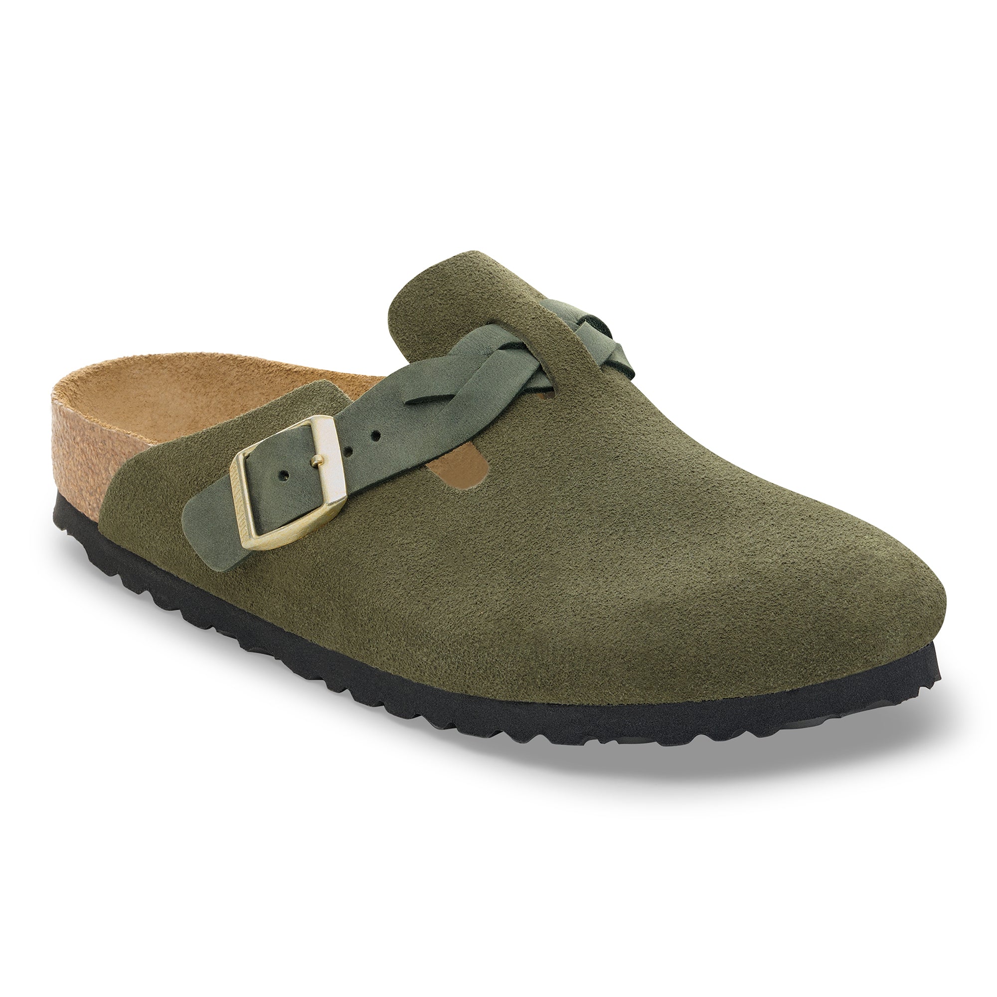 Women's Birkenstock Boston Braided Suede Leather – Brown's Shoe