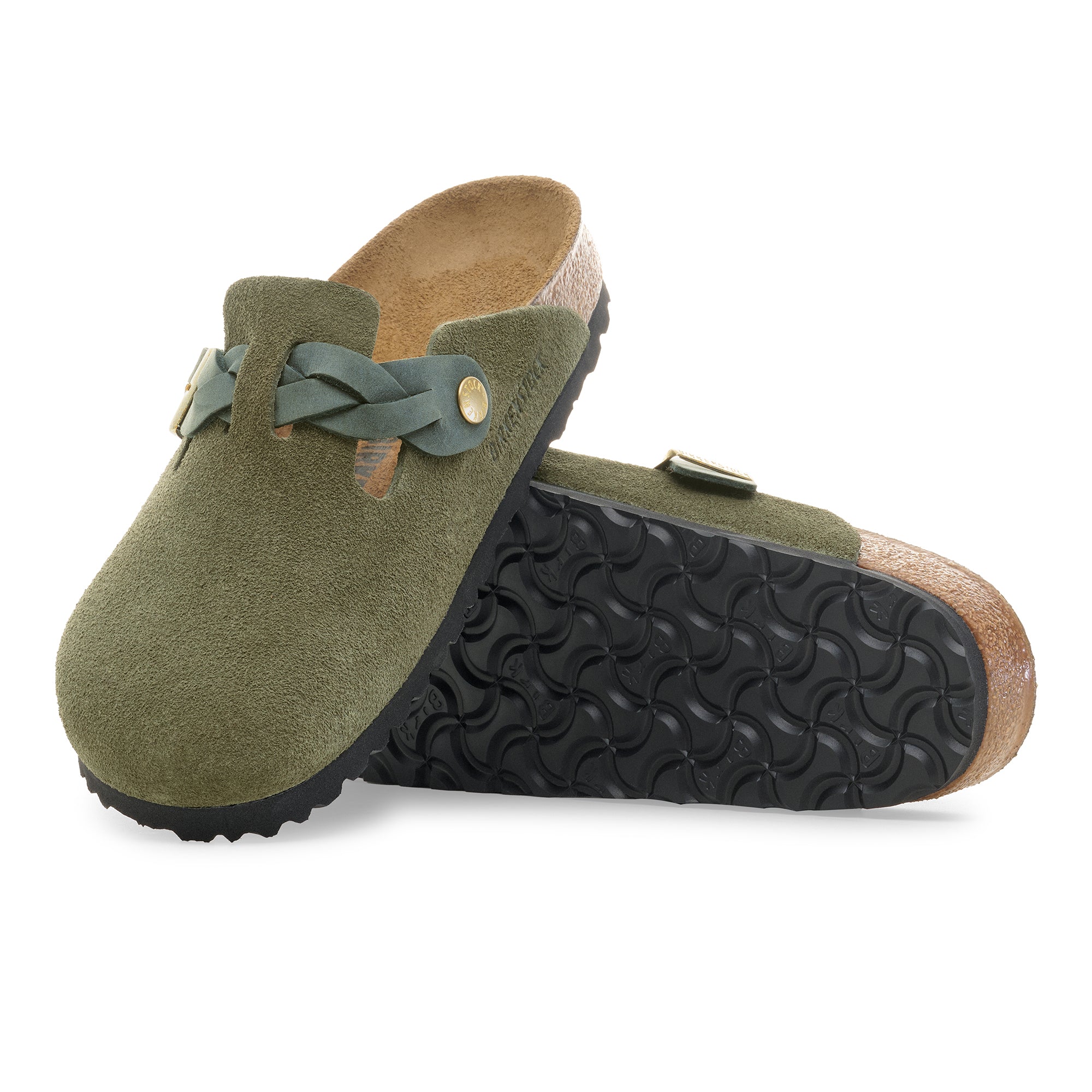 Women's Birkenstock Boston Braided Suede Leather – Brown's Shoe