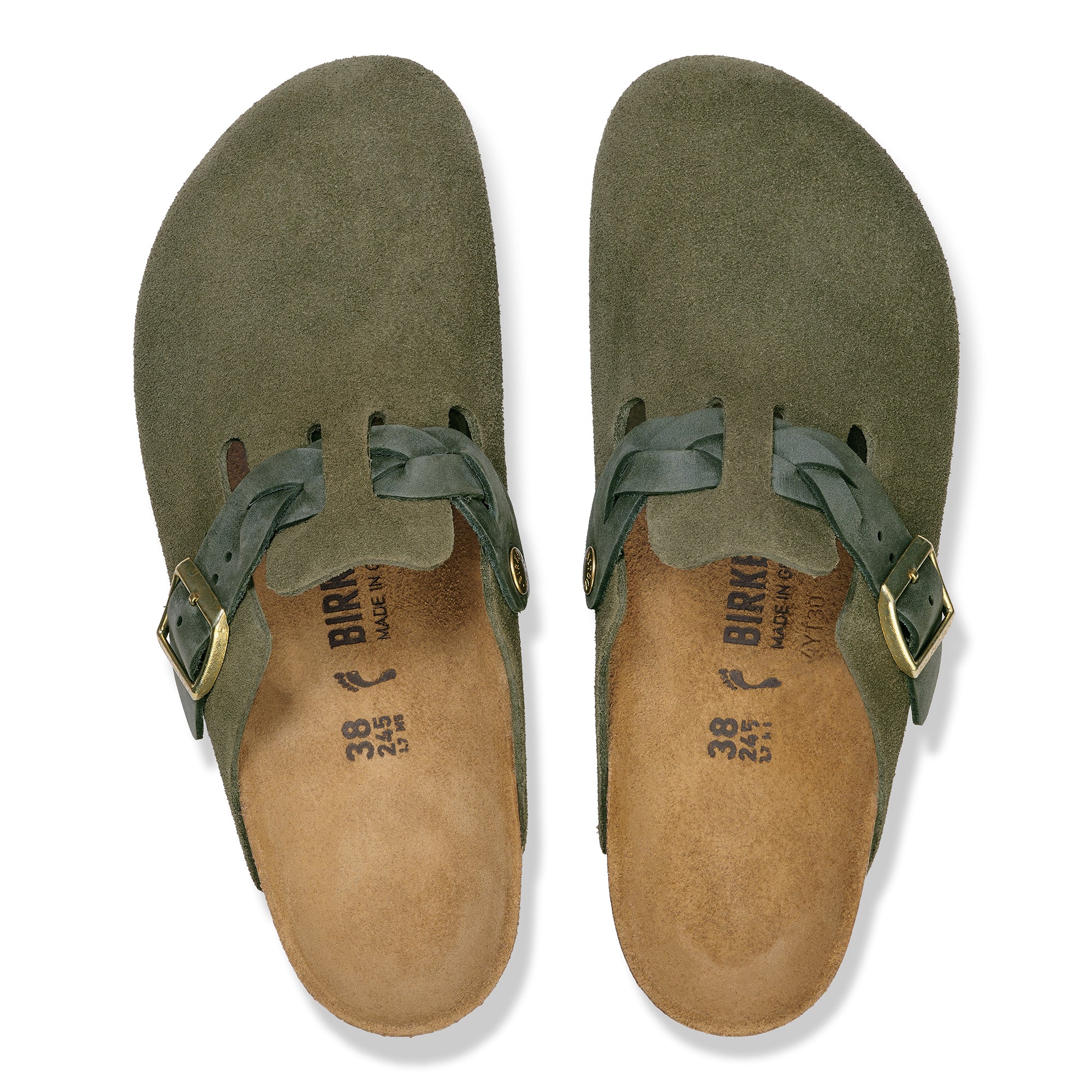 Women's Birkenstock Boston Braided Suede Leather – Brown's Shoe