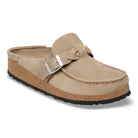 Beige loafer with a buckle on a white background