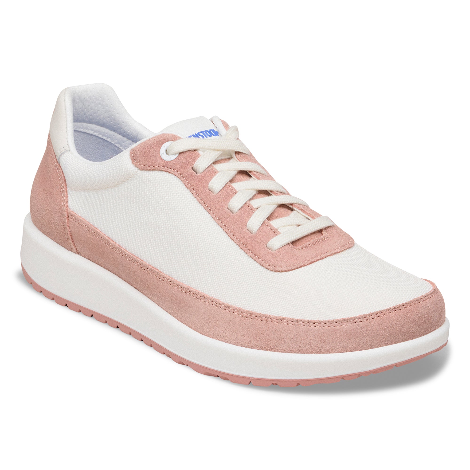 Pink and white sneaker on a white background