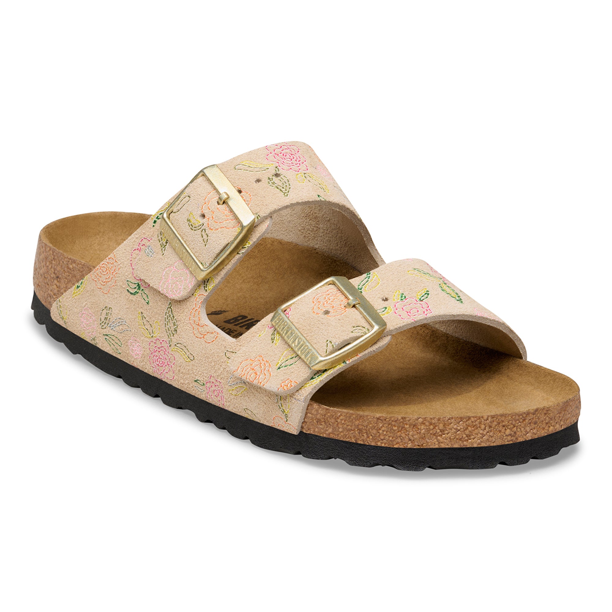 Women's Birkenstock Arizona  Suede Leather Flower Print 1