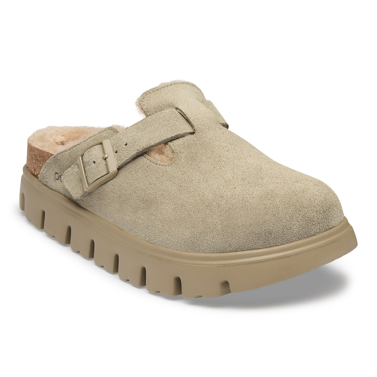 Women's Birkenstock Papillio Boston Chunky Shearling Suede Leather 2