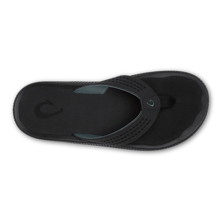 Black flip-flop sandal on a white background
