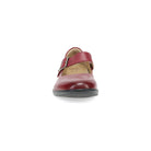 Red shoe with a strap on a white background
