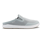 Gray slip-on shoe with white sole on a white background